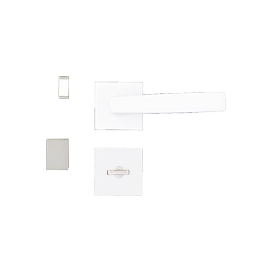 Fechadura Roseta Acqua Star Quadra Premium Para Banheiro Branco Texturizado Pado 55mm - Imagem principal - e9fe7e42-a6f2-49a0-bea1-fe0041e4e791
