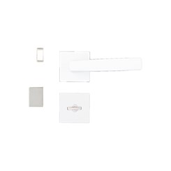 Fechadura Roseta Acqua Star Quadra Premium Para Banheiro Branco Texturizado Pado 55mm