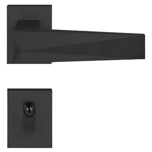 Fechadura Roseta Ascot Quadra Premium Externo Preto Texturizado Pado 55mm - Imagem principal - 87e640aa-e7dd-476f-8a1a-439038d3a0b2