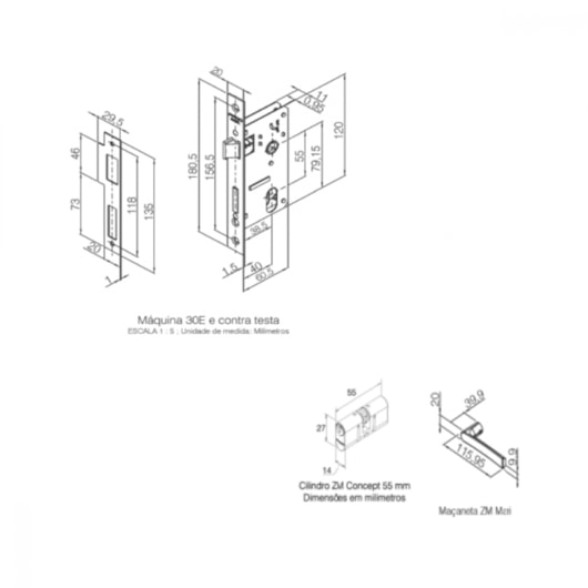 Fechadura Roseta Concept 408 Externo Preto Pado 40mm - Imagem principal - f7fccca3-5b20-4892-9529-2a34ffcacbbe