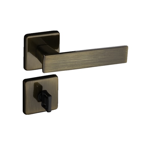 Fechadura Roseta Quadrada Quadra Premium Bronze Oxidado Para Banheiro Pado 55mm - Imagem principal - 02bc1db3-3fb5-4b7e-955b-6e0eeb774fa6