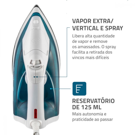 Ferro A Vapor F32 Branco E Azul Mondial 127V 1200W - Imagem principal - 3b76246e-71ad-4d6b-ba9d-4900a4ab3b93