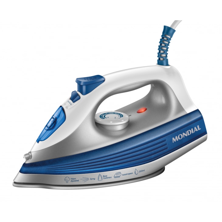 Ferro A Vapor FVN01BL Branco E Azul Mondial 127V 1200W