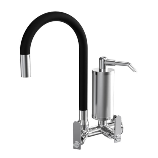 Filtro de Cozinha de Parede Bica Móvel Colorflex Preto Pratic Cromado Romar DN15 - DN20 - Imagem principal - 5ab993db-579b-4e00-87c6-4e6b75cb7912