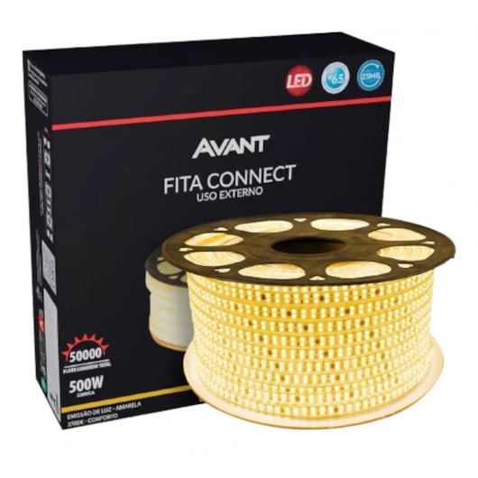 Fita Led Connect Ip65 Luz Amarela 2700K 127V Avant 500cm - Imagem principal - 16a1d4f9-478a-4c70-855d-015664bbf816