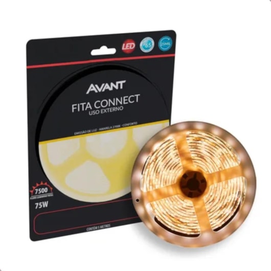 Fita Led Externa Connect 2700K Luz Amarela Avant 5M 220V 15W - Imagem principal - 831179ca-9d74-40e5-bed9-5b396fb285e9