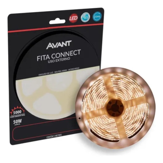 Fita Led Externa Connect 4000K Luz Neutra Avant 5M 220V 10W - Imagem principal - 116baec5-284f-437d-ac27-7290ac03152a