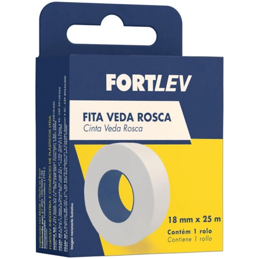 Fita Veda Rosca Fortlev 18mmx25m - Imagem principal - 5a08b4a9-3251-4a88-a79a-6e1bfeff748a