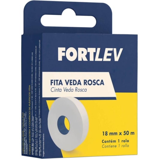 Fita Veda Rosca Fortlev 18mmx50m - Imagem principal - 7d911040-b716-4673-af9c-8919860ac2d9