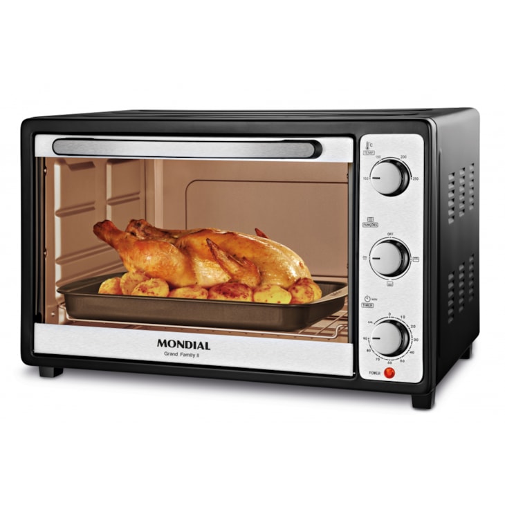 Forno Elétrico Grand Family Preto E Inox Mondial 52L 127V 1800W