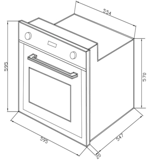 Forno Zurique Eletrônico Steel 9 Funções 220V Debacco 60cm - Imagem principal - 6f519868-c91d-4a39-857a-95ca23a2ee86