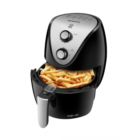 Fritadeira Air Fryer AF3 Preto E Inox Mondial 3,5L 127V 1500W  - Imagem principal - 27a5b606-8946-497d-b263-120b2593c0e1