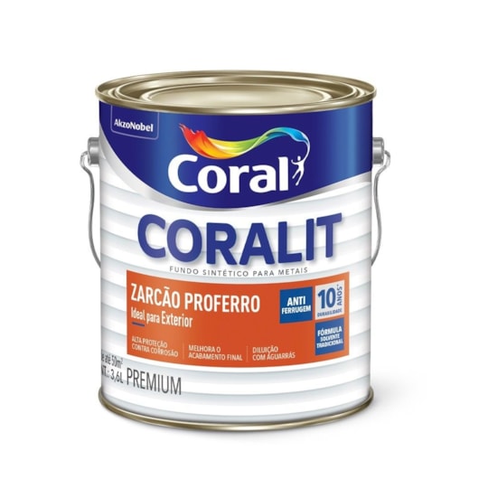 Fundo Sintético Coralit Zarcão Proferro Fosco Laranja Coral 3.6L - Imagem principal - 4f950b56-b4bd-4dff-a415-54d8f9682d22