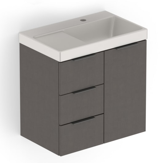 Gabinete Com Cuba Arenal Com Gavetas e Porta Almendra Roca 60x38cm  - Imagem principal - 66aed3fd-5258-45b1-8050-843bdc61b4c2