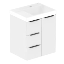 Gabinete Com Cuba Arenal Com Gavetas e Porta Branco Brilho Roca 50x38cm 