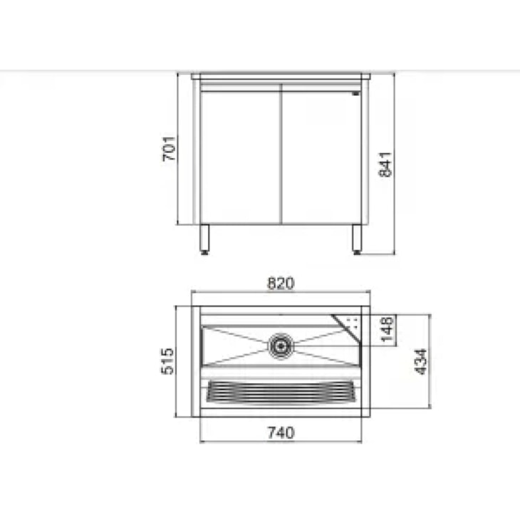 Gabinete Com Tanque Inox 82x51,5x85 Mdf 0,6 430 Vsa 3,5  47 Litros Alto Brilho Docol