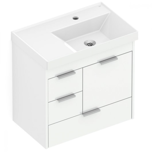 Gabinete Para Banheiro Com Lavatório 3 Gavetas 1Porta Net Branco Celite 60x36cm - Imagem principal - 08f1fad7-c26c-49b1-89b4-3ee51b6d35ed