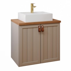 Gabinete Para Banheiro Com Lavatório Alure Cappuccino Freijo MGM Moveis 61,3cm