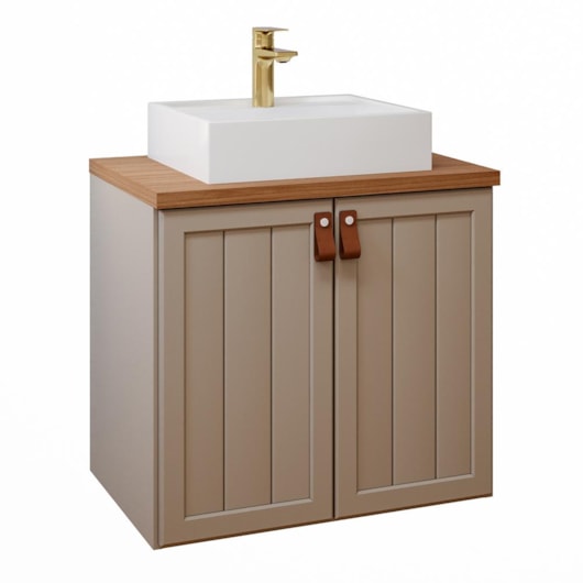 Gabinete Para Banheiro Com Lavatório Alure Cappuccino Freijo MGM Moveis 61,3cm - Imagem principal - c77692fb-b11f-4448-83aa-f16d3eca1de9