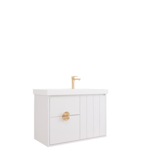 Gabinete Para Banheiro Com Lavatório Copenhague Branco MGM Móveis 80cm - Imagem principal - 8c12d670-804c-48c6-a5d7-f62eec61e5e2