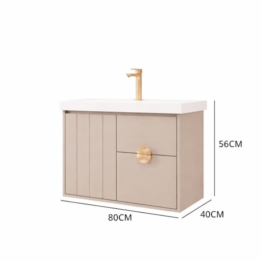 Gabinete Para Banheiro Com Lavatório Copenhague Cappuccino MGM Móveis 80cm - Imagem principal - 4f0b83f0-b73f-48e5-aaea-44b13a073d50