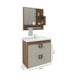 Gabinete Para Banheiro Com Lavatório E Espelho Lírio Amendoa E Off White MGM Móveis 59cm - 7f5728f3-1e1a-4e30-98ab-d45f447fdd8d
