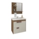 Gabinete Para Banheiro Com Lavatório Espelho Tulipa Amendoa E Off White MGM Móveis 59cm - e83427b7-779e-40de-9788-eaa76fc1b204