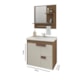 Gabinete Para Banheiro Com Lavatório Espelho Tulipa Amendoa E Off White MGM Móveis 59cm - 6c14d0ee-339b-4092-9760-4cbbb5bbf935