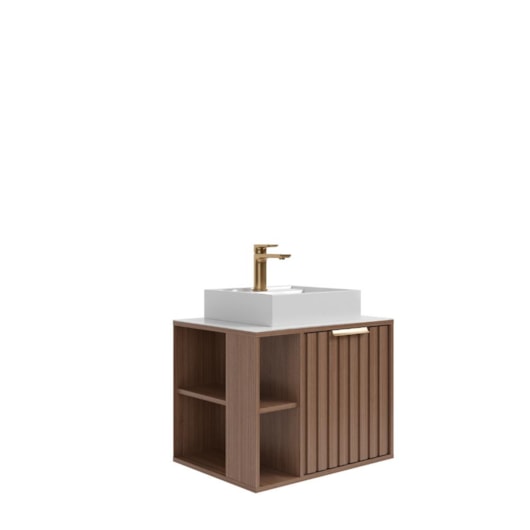 Gabinete Para Banheiro Com Lavatório Freijó MGM Móveis 60cm - Imagem principal - ab3b25d3-b203-4a02-b2e3-defd4935dff4