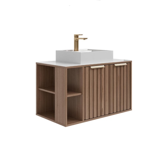 Gabinete Para Banheiro Com Lavatório Freijó MGM Móveis 60cm - Imagem principal - b755d2ae-f281-463e-be2b-634e13022a36