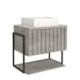 Gabinete Para Banheiro Com Lavatório Frise Metalon Cimento MGM Moveis 60cm - c59c84d4-bb28-4fc4-9f74-e4412d112910