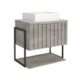 Gabinete Para Banheiro Com Lavatório Frise Metalon Cimento MGM Moveis 60cm - 302841bb-16a6-4283-9bca-cda2ed3c5241