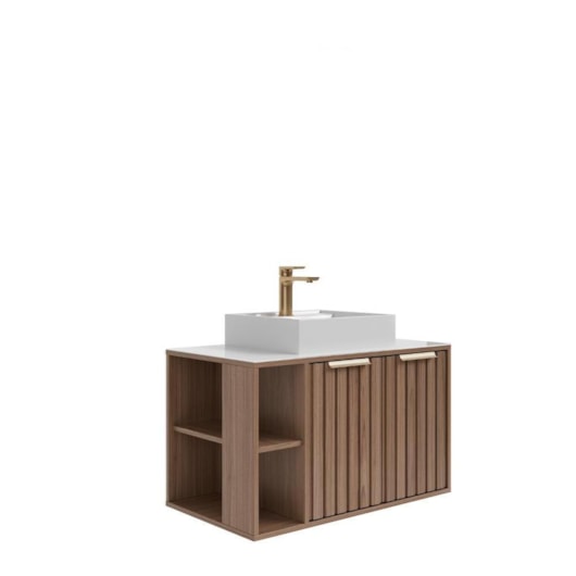 Gabinete Para Banheiro Com Lavatório Noruega Freijó MGM Móveis 80cm - Imagem principal - dc2f1207-8d3f-4964-8b24-7333db3c9807