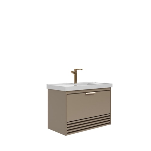 Gabinete Para Banheiro Com Lavatório Paraty Cappuccino 80cm - Imagem principal - 75c6b5d2-3883-43bc-8276-37bb727b10f7