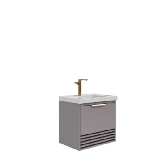 Gabinete Para Banheiro Com Lavatório Paraty Platina MGM Moveis 60cm - Imagem principal - 4a20d4c5-4a3b-466c-bedb-60824cf2fb39