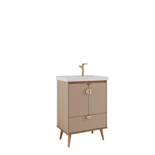 Gabinete Para Banheiro Com Lavatório Trancoso Capuccino Freijo MGM Moveis 60cm - Imagem principal - 474f8f91-ab9b-4c53-93e7-5c74204387d8