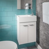 Gabinete Para Banheiro De Madeira Saveiro 40x22cm Com Cuba Branco Celite