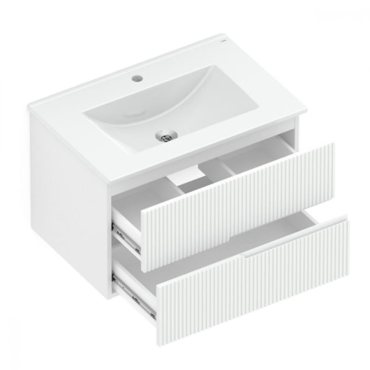 Gabinete Para Banheiro Integrado Com Lavatório 2 Gavetas Branco Elite Celite 70x47cm - Imagem principal - efa44515-0801-4c8b-88ee-8d3b7cc3571f