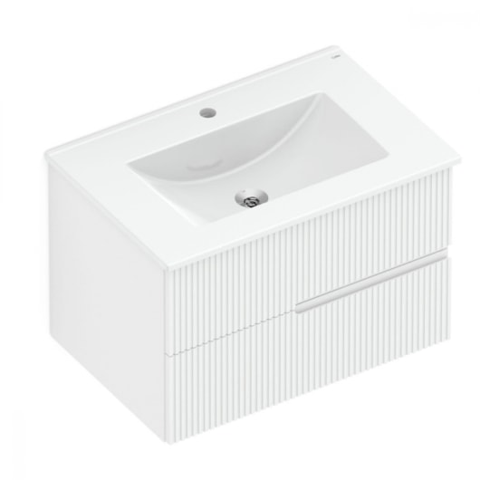 Gabinete Para Banheiro Integrado Com Lavatório 2 Gavetas Branco Elite Celite 70x47cm - Imagem principal - ccb3a568-357e-4e48-9a9d-838ea5eb9d8c