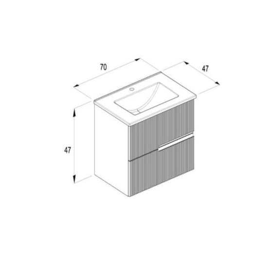 Gabinete Para Banheiro Integrado Com Lavatório 2 Gavetas Cinza Stone Elite Celite 70x47cm - Imagem principal - a9c392c1-269d-4054-b72d-e22b1cd31897