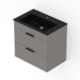 Gabinete Para Banheiro Integrado Com Lavatório 2 Gavetas Stone Cube Matte Black Celite 65x43cm  - 71601155-d98e-4f93-9595-56a4a579dc8a