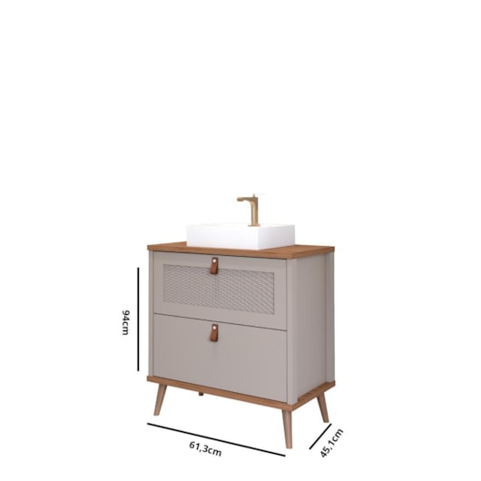 Gabinete Para Banheiro Vêneto Capuccino Freijo MGM Móveis 61,3cm - Imagem principal - 75660856-799f-4c1c-9264-090c0fcf0de9