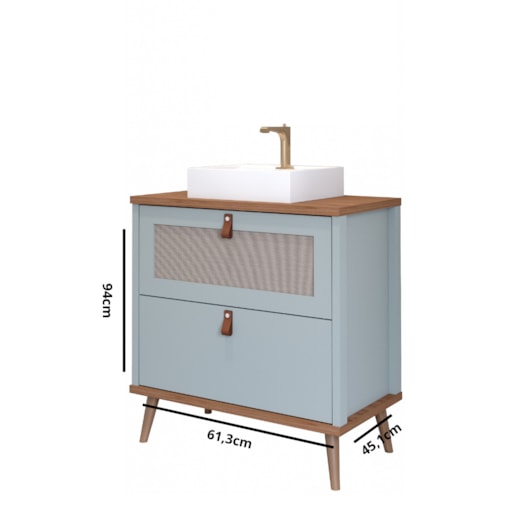 Gabinete Para Banheiro Veneto Pistache Freijó Mgm Móveis 60cm - Imagem principal - 86088642-ae98-4901-955c-7bd3fe013680