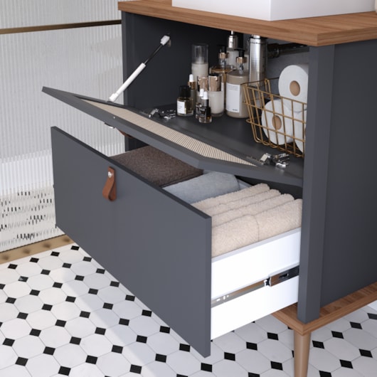 Gabinete Para Banheiro Veneto Titanium Freijó Mgm Móveis 60cm - Imagem principal - a6e6c5da-3abf-409c-8490-008b4c7bbec3