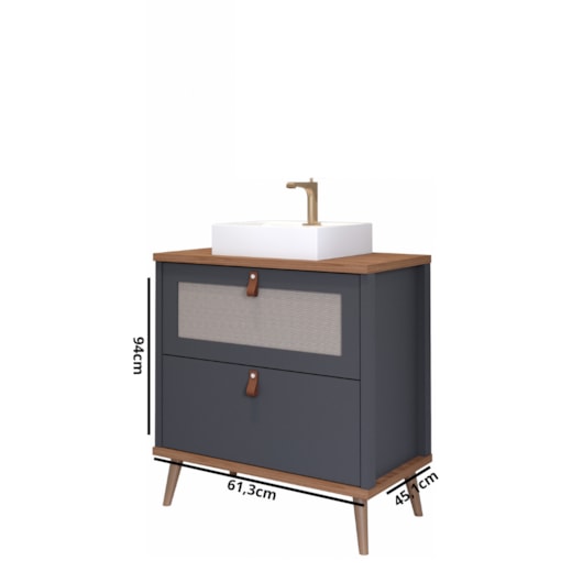 Gabinete Para Banheiro Veneto Titanium Freijó Mgm Móveis 60cm - Imagem principal - 34d6a1af-b22e-48a5-8070-ff0e07ac908e