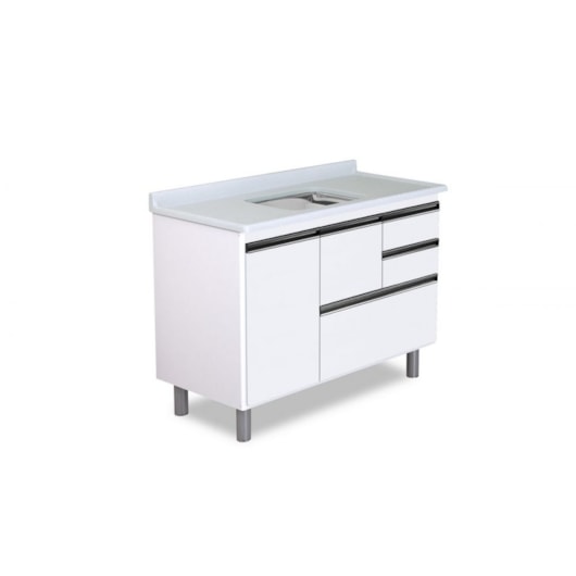 Gabinete Para Cozinha Coliseu 118,7cm 586041 Textura Branco Rorato - Imagem principal - 6821e60f-926c-47c3-bc2c-d56f5fcf1716