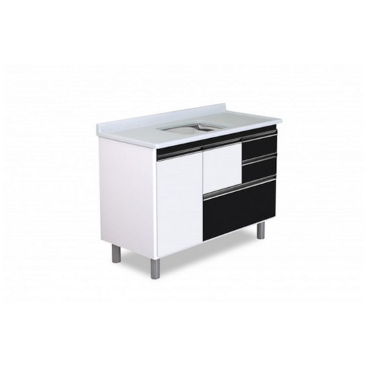 Gabinete Para Cozinha Coliseu 118,cm 586042 Textura Preta Rorato - Imagem principal - 8c4158e6-8649-4379-904d-00f7a67fd6b1