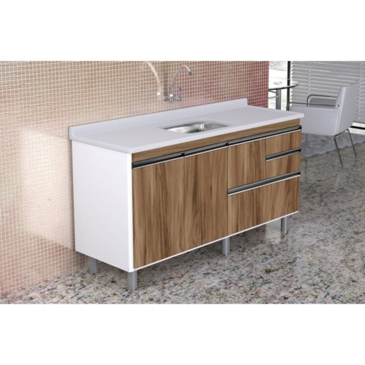 Gabinete Para Cozinha Coliseu 144,2cm 586229 Nogal Rorato - Imagem principal - e86c805f-1243-45c7-84f9-c1eaa63e3ec3