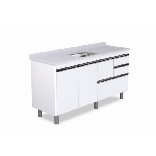 Gabinete Para Cozinha Coliseu 144,2cm 586241 Textura Branca Rorato - Imagem principal - 1ccfe8d1-ee34-4ef2-9d14-ca3d0cc5854d