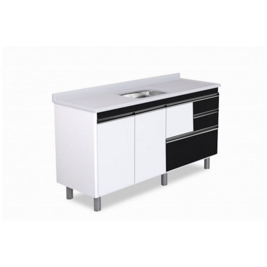 Gabinete Para Cozinha Coliseu 144,2cm 586242 Textura Preta Rorato - Imagem principal - e4225645-bb80-4cd2-b189-2f836b8d2f5e